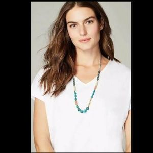 J Jill Turquoise Skies beaded station necklace NEW